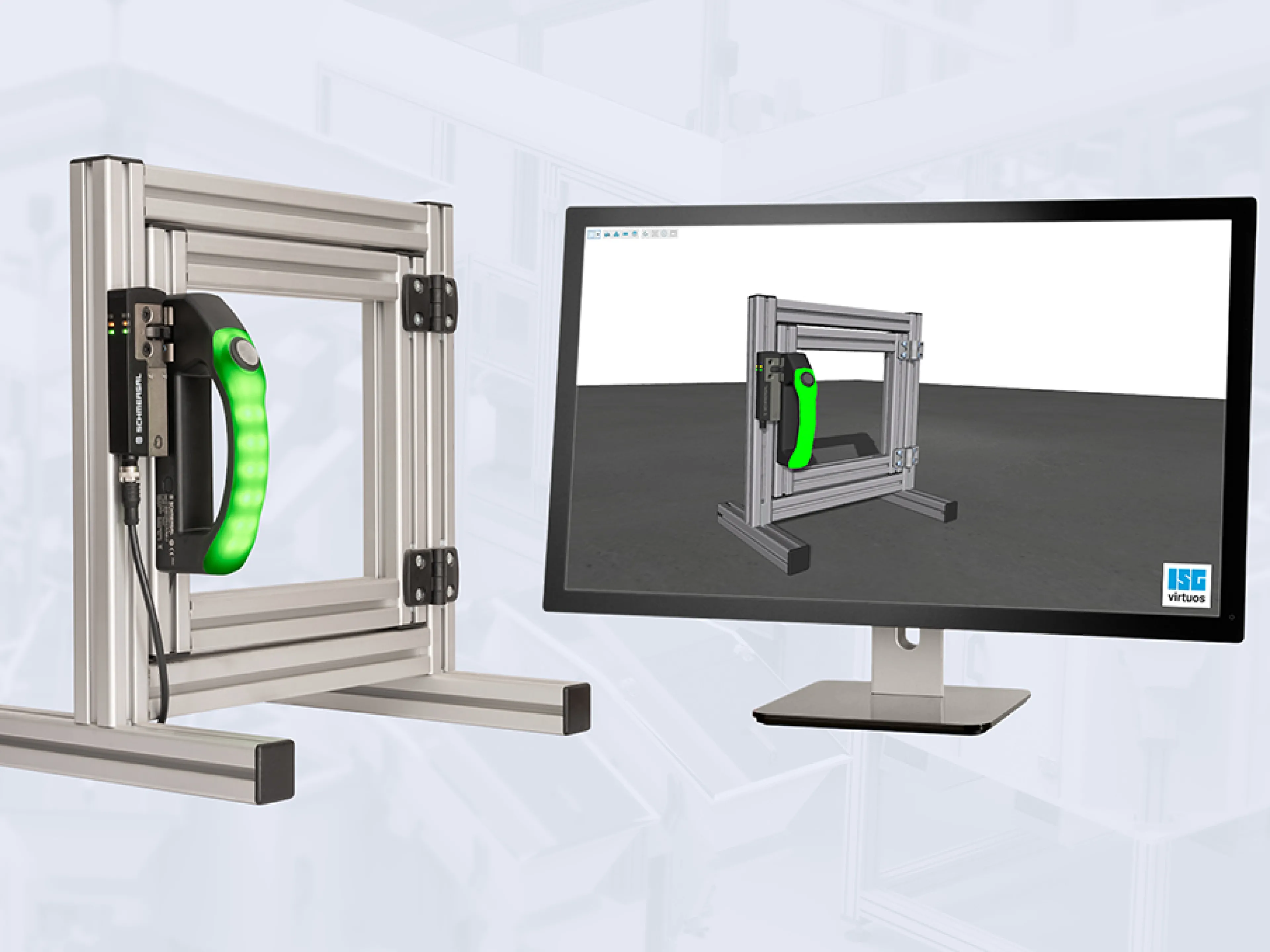 Das Schmersal Safety 4D-Modell simuliert alle Eigenschaften und Funktionen der physikalischen Sicherheitsschaltgeräte.
