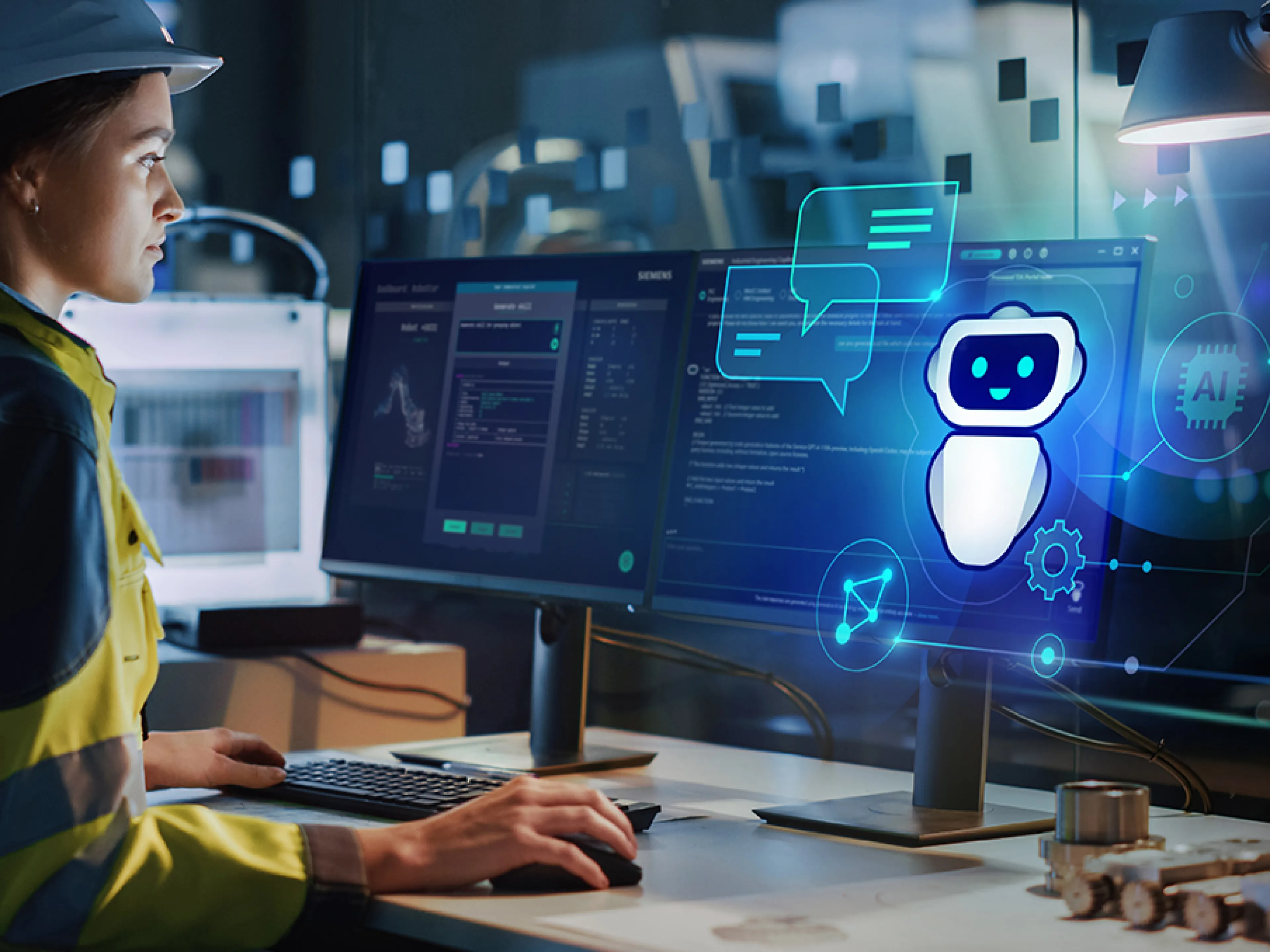Mit dem Siemens Industrial Copilot können Unternehmen einfach Transparenz schaffen 
