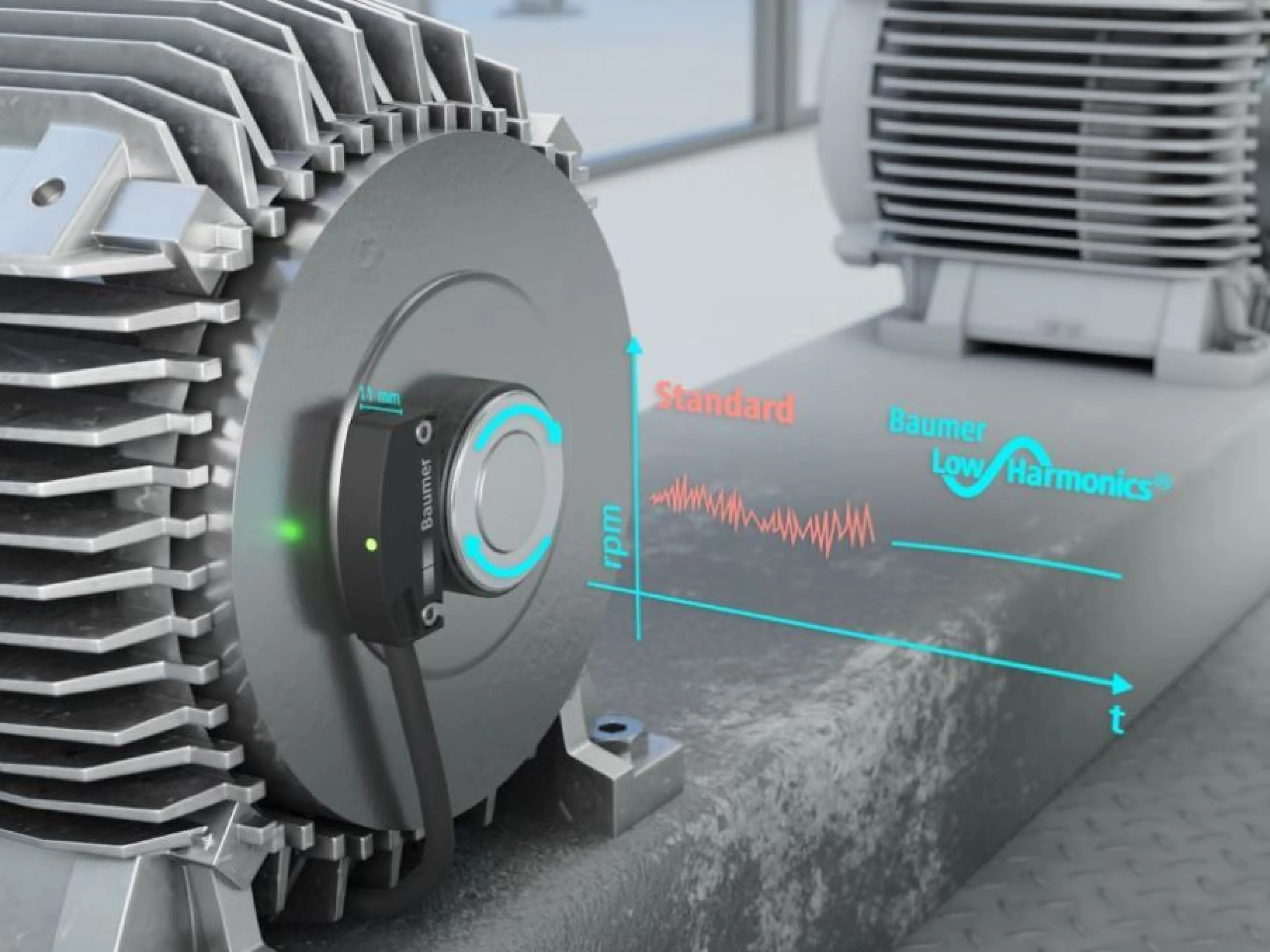 Der kompakte Baumer Encoder EB260 mit LowHarmonics Technologie kombiniert die Präzision optischer Abtastungen mit der Robustheit und Wirtschaftlichkeit magnetischer Systeme. Ein weiterer Vorteil des Performance-Encoders ist dessen flexible Konfiguration. 