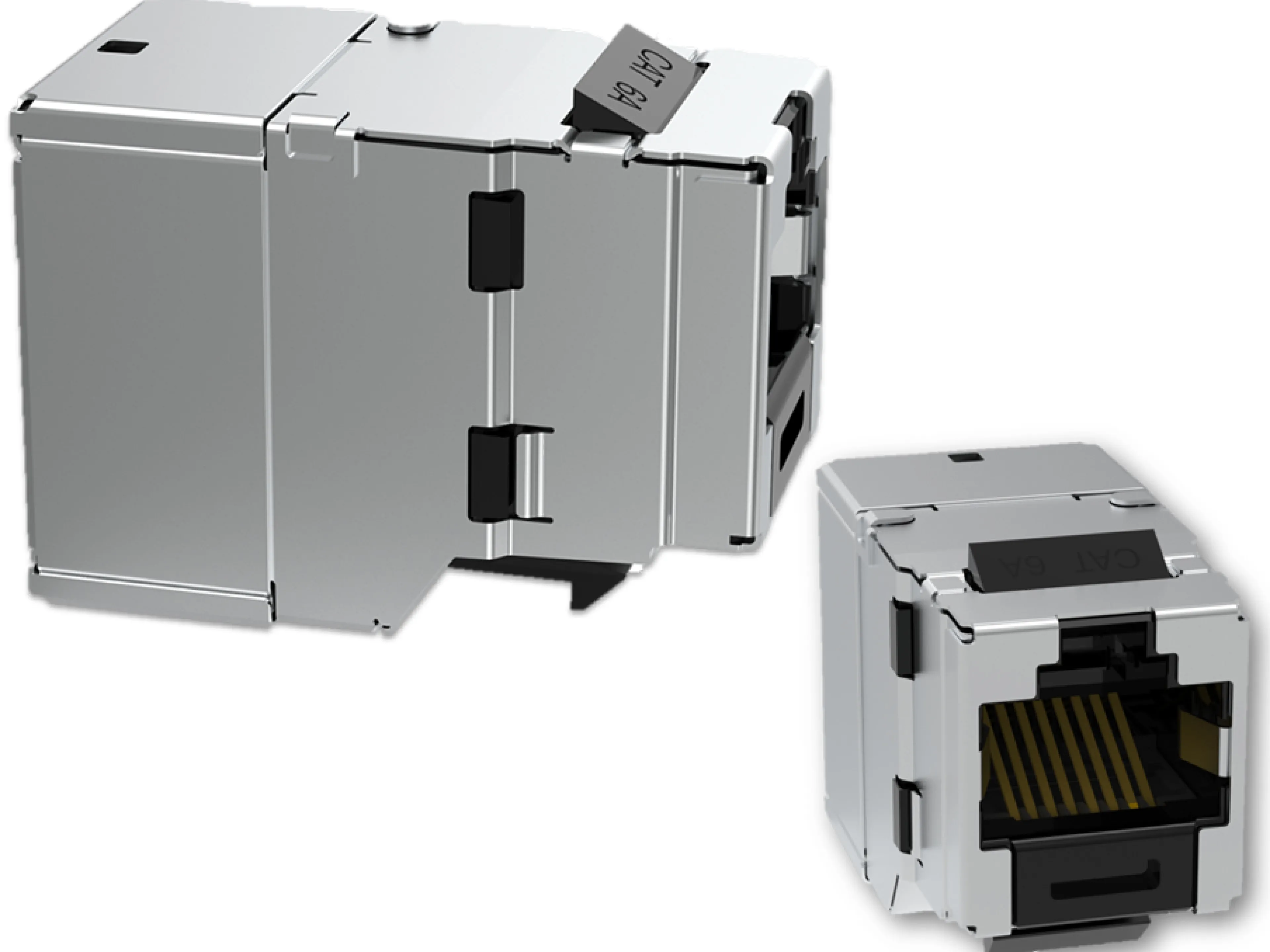 Die RJ45-Keystone-Buchse von Panduit ist äußerst betriebssicher, modular und wartungsfreundlich