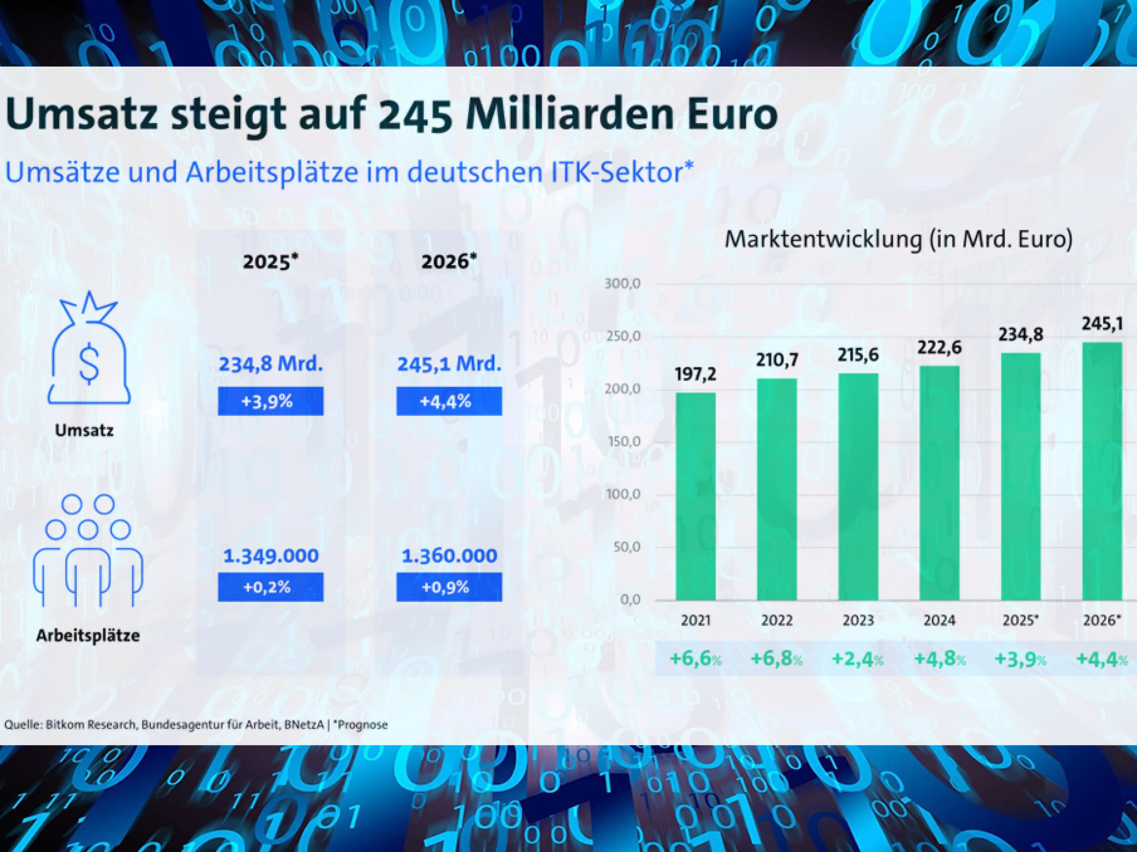 Software & Telekommunikations-Infrastruktur treiben die Umsatzentwicklung im Bereich Digitalwirtschaft voran