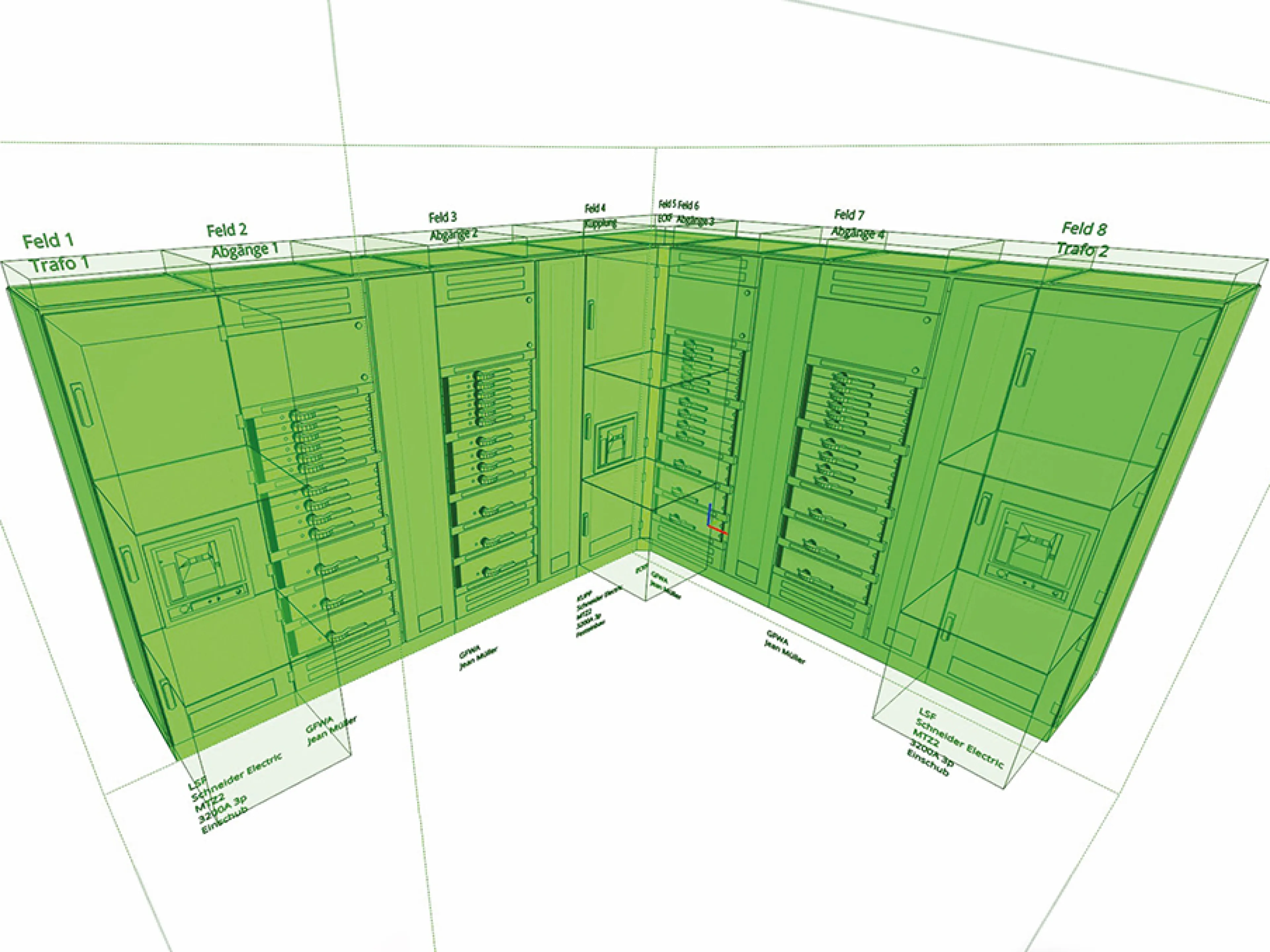 Realitätsnahe 3D-Modelle aus dem Online-Schaltanlagen-Konfigurator ermöglichen eine durchgängige Weiterverarbeitung in Planung, BIM und Fertigung