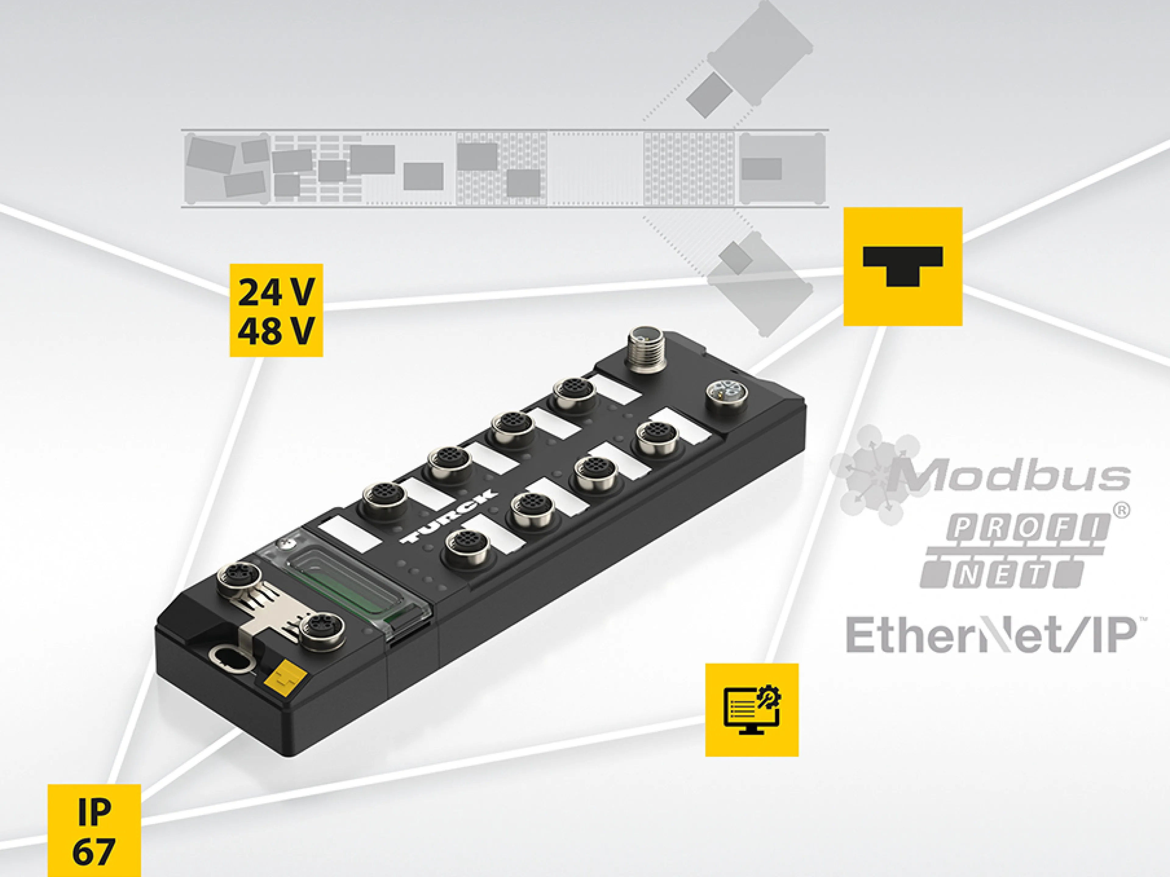 Das robuste „TBEN-LLx-4SLC“ von Turck steuert Sorter-Systeme von MTA dezentral direkt an der Fördertechnik