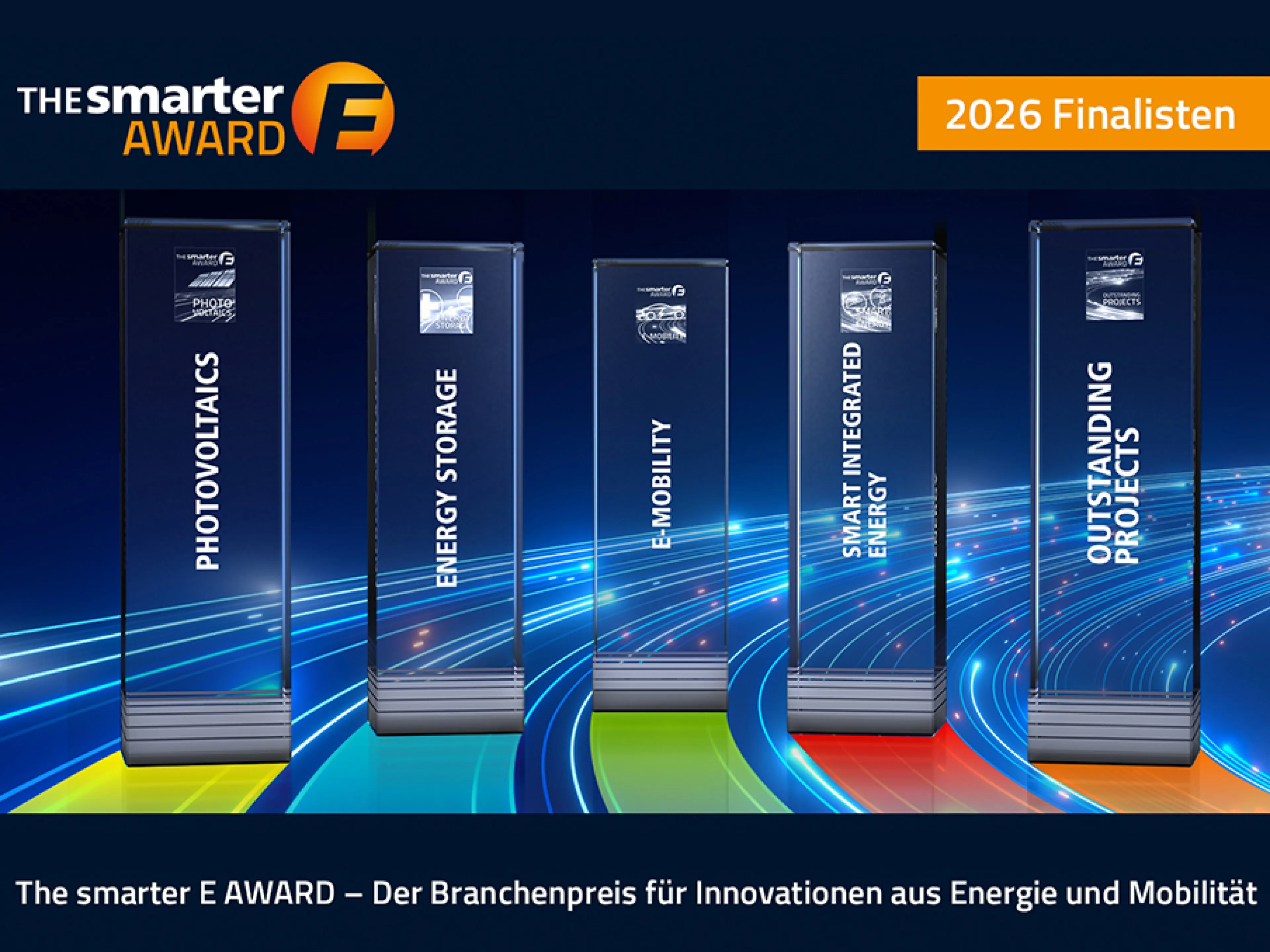 Die Finalisten in den fünf Kategorien des „The smarter E Award“ stehen fest,
