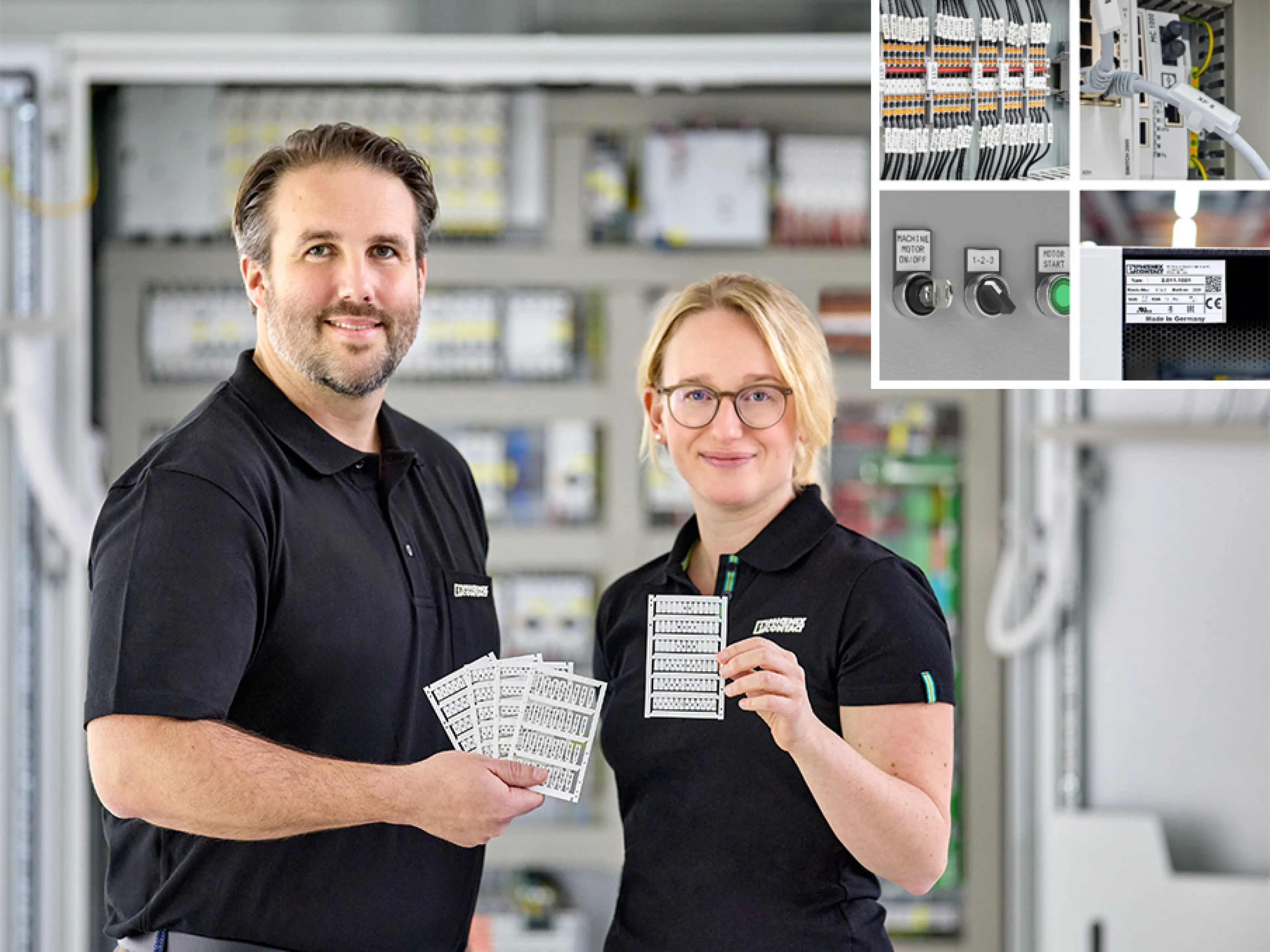 Industrielle Kennzeichnung: Dr. Michael Peter und Manuela Paus arbeiten bei Phoenix Contact an nachhaltigen Markierungslösungen.