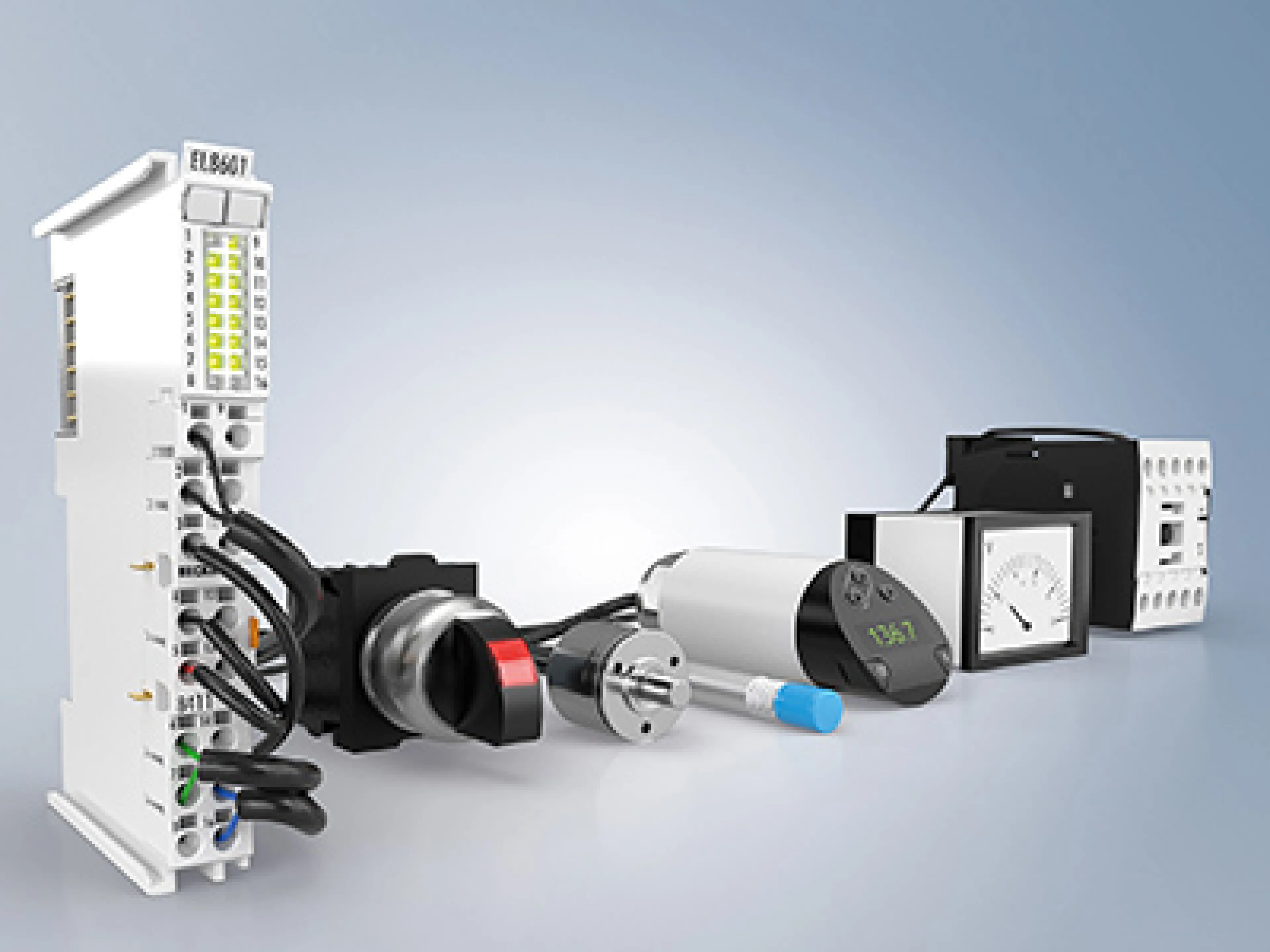 Die Ethercat-Klemme EL8601-8411 lässt sich mit nur zwölf Millimeter Baubreite und einer Kombination aus bis zu zwölf Signalanschlüssen hochflexibel einsetzen