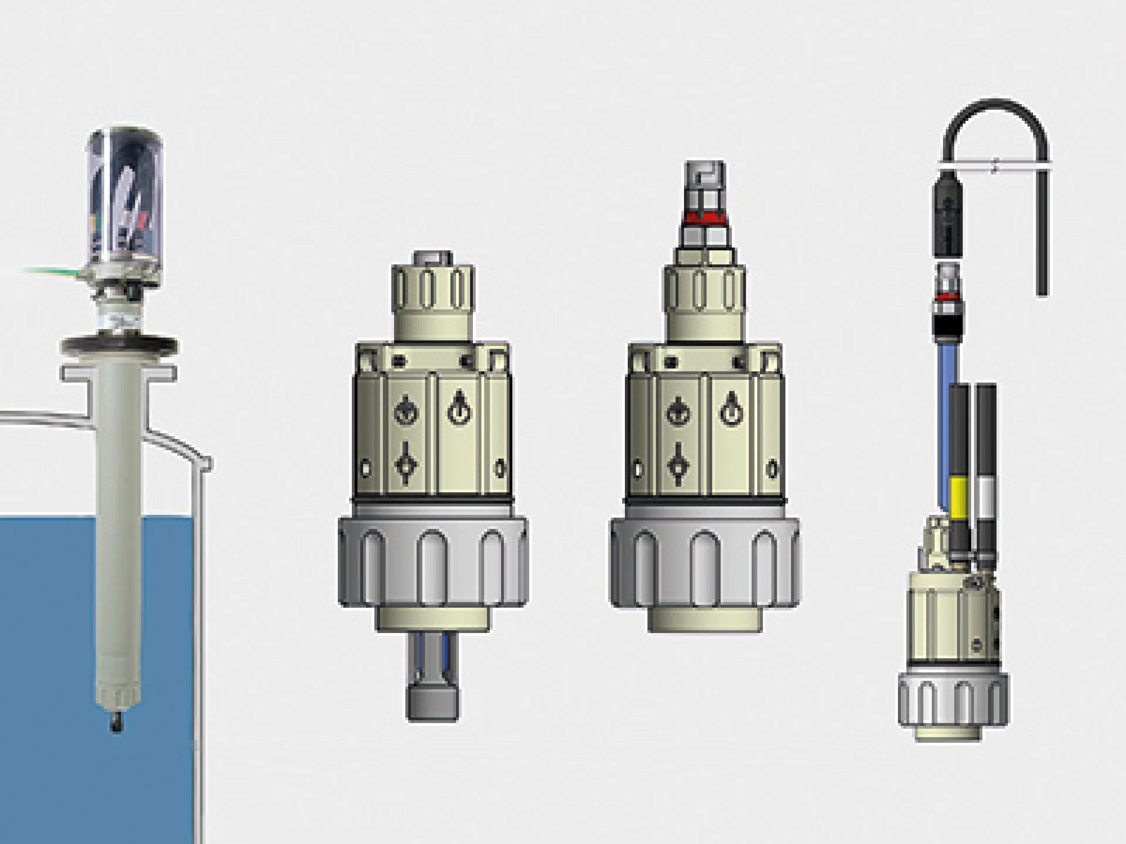 Der Sensoradapter für die Eintaucharmatur „ARD75“ hat eine Schleusenfunktion, durch die eine Reinigung des Sensors getrennt vom Prozess erfolgen kann