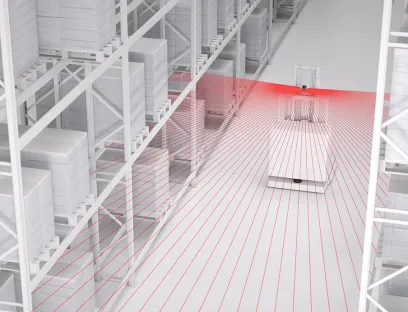 Die Laserscanner der Serie „ROD 500“ können eine sehr genaue Karte der Umgebung erstellen, um im laufenden Logistikbetrieb für ein kollisionsfreie Navigation des FTS zu sorgen, Bild: Leuze Die Laserscanner der Serie „ROD 500“ können eine sehr genaue Karte der Umgebung erstellen, um im laufenden Logistikbetrieb für ein kollisionsfreie Navigation des FTS zu sorgen