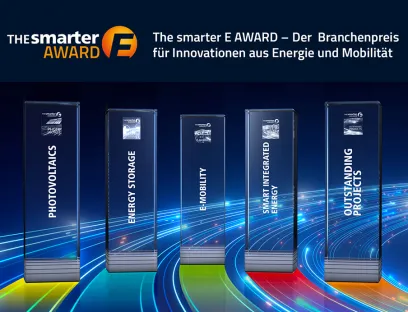 Die Finalisten des „The smarter E AWARD 2025" stehen in den fünf Kategorien fest, Bild: Solar Promotion Die Finalisten des „The smarter E AWARD 2025" stehen in den fünf Kategorien fest