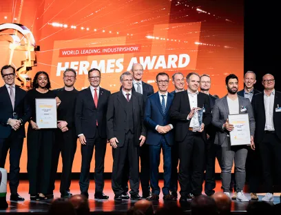 Siemens wurde mit dem Hermes Award 2025 für seine KI-basierten Industrial Copilots ausgezeichnet, Bild: Deutsche Messe Siemens wurde mit dem Hermes Award 2025 für seinen Industrial Copilot ausgezeichnet
