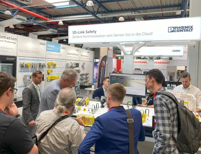 IO-Link Safety als aufkommender Standard sorgte auf der All About Automation in Heilbronn für reges Interesse, Bild: EAD-portal.de / Susanne Woggon IO-Link Safety als aufkommender Standard sorgte auf der All About Automation in Heilbronn für reges Interesse