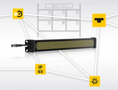 Einfach umzusetzende Status- und Klartextanzeigen mit der Matrix-LED-Anzeige Banner „SD50“, Bild: Turck Einfach umzusetzende Status- und Klartextanzeigen mit der Matrix-LED-Anzeige Banner „SD50“