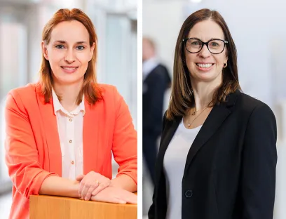 Neue Messereihe für die Elektronikentwicklung: Babette Bell, Head of Cluster und Messeleiterin der All About Electronic Solutions, und Tanja Waglöhner, COO Easyfairs DACH-IT und Messeleiterin der All About Automation