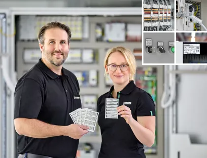 Industrielle Kennzeichnung: Dr. Michael Peter und Manuela Paus arbeiten bei Phoenix Contact an nachhaltigen Markierungslösungen.