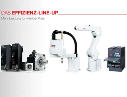 Skalierbare und kostengünstige Einsteigerlösungen in die Automatisierung, Bilder: Mitsubishi Electric Economy Baureihe Effizienz-Line-Up von Mitsubishi Electric