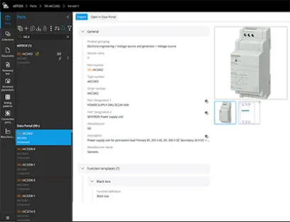Wird der Eplan Data Portal-Artikel geöffnet, lässt er sich mit ein bis zwei Klicks in „eStock“ importieren, Bild: Eplan Wird der Eplan Data Portal-Artikel geöffnet, lässt er sich mit ein bis zwei Klicks in „eStock“ importieren