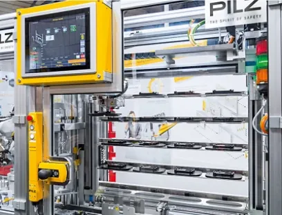 Modular zur Fabrik der Zukunft: Pilz zeigt auf der Hannover Messe innovative Automatisierungslösungen für die Schutztürzuhaltung, darunter sichere Schutztürsysteme und Sensoren, Bild: Pilz Modular zur Fabrik der Zukunft