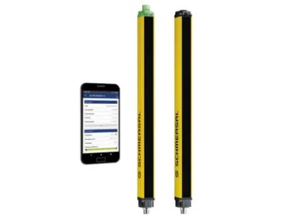 Alle Status- und Diagnosedaten über den Betriebszustand des Sicherheitslichtgitters sind ganz einfach und in Echtzeit über Smartphones oder Tablets abrufbar