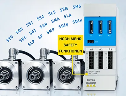 In einem kompakten Packaging wird bei den Servodrives hohe Leistung mit vielen Safetyfunktionen kombiniert, Bild: Sigmatek In einem kompakten Packaging wird bei den Servodrives hohe Leistung mit vielen Safetyfunktionen kombiniert