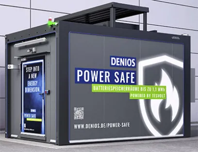 Die Produktserie Power Safe, entwickelt von Denios und Tesvolt, erfüllt auch sensibelste Sicherheitsanforderungen in der Industrie, Bild: Denios Die Produktserie Power Safe, entwickelt von Denios und Tesvolt, erfüllt auch sensibelste Sicherheitsanforderungen in der Industrie