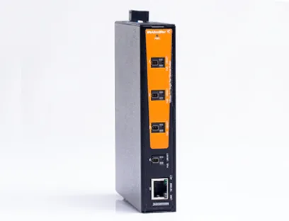 Der „10Base-T1L“-SPE-Switch überträgt Energie und Daten über eine Distanz bis zu 1.000 Metern, Bild: Weidmüller Weidmüller 10Base-T1L-SPE-Switch