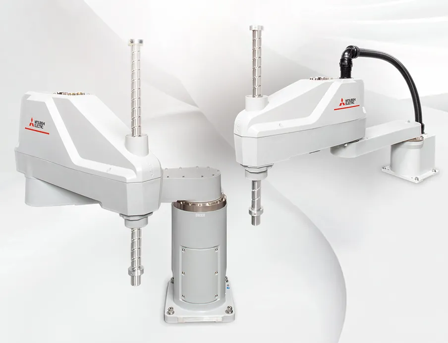 Die Scara-Roboter von Mitsubishi Electric zeichnen sich durch Geschwindigkeit, minimalem Platzbedarf und Effizienz aus