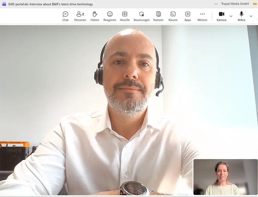 Das Gespräch zwischen Wilfried Guerry von B&R und Chefredakteurin Susanne Woggon fand über MS Teams statt
