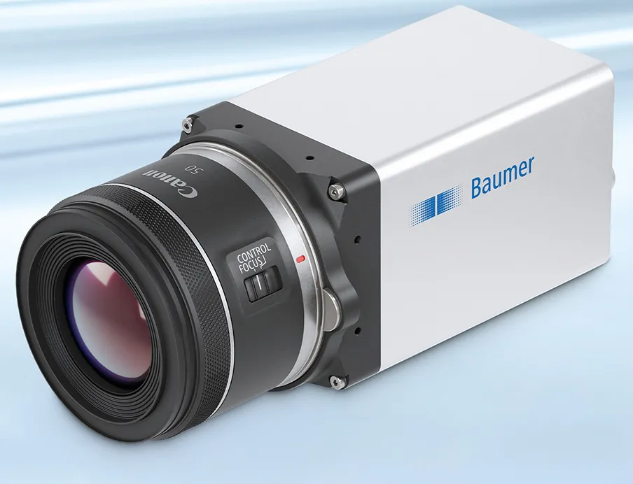 Industriekameras mit integriertem Canon RF-Mount bieten hohe Leistung in einem kompakten Gerät. Blende und Fokus werden direkt über die Kamera gesteuert