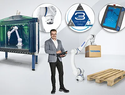 Auf der diesjährigen Automatica zeigt Yaskawa die neue Plug and Play Cobot Serie „HC DTP", Bild: Yaskawa Auf der Automatica zeigt Yaskawa die neue Plug and Play Cobot Serie „HC DTP"