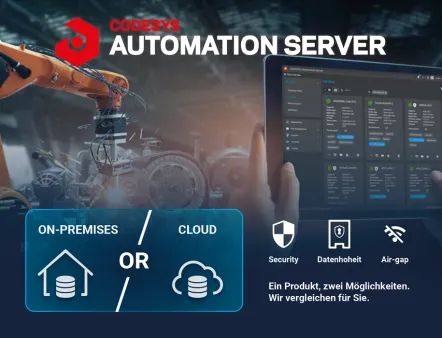Der CODESYS Automation Server ist als zentrale Plattform für die Verwaltung industrieller Steuerungslandschaften etabliert. Bisher nur als Cloud-Lösung verfügbar, ist demnächst eine zweite Variante erhältlich: der Automation Server On-Prem.