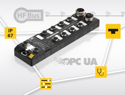 Turcks HF-Busmodus erlaubt den Anschluss von bis zu 32 HF-Schreib-Lesegeräten an jedem der vier RFID-Eingänge des RFID-Interfaces
