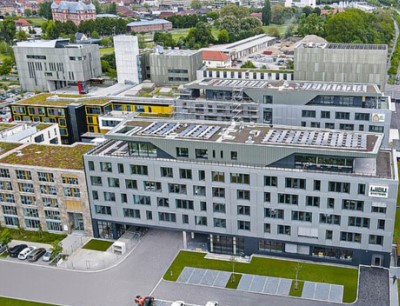 Der neue Firmensitz von Wibu-Systems - energieeffizient und zusammen mit dem benachbarten House of IT-Security ein starkes Zeichen für den IT-Standort Karlsruhe